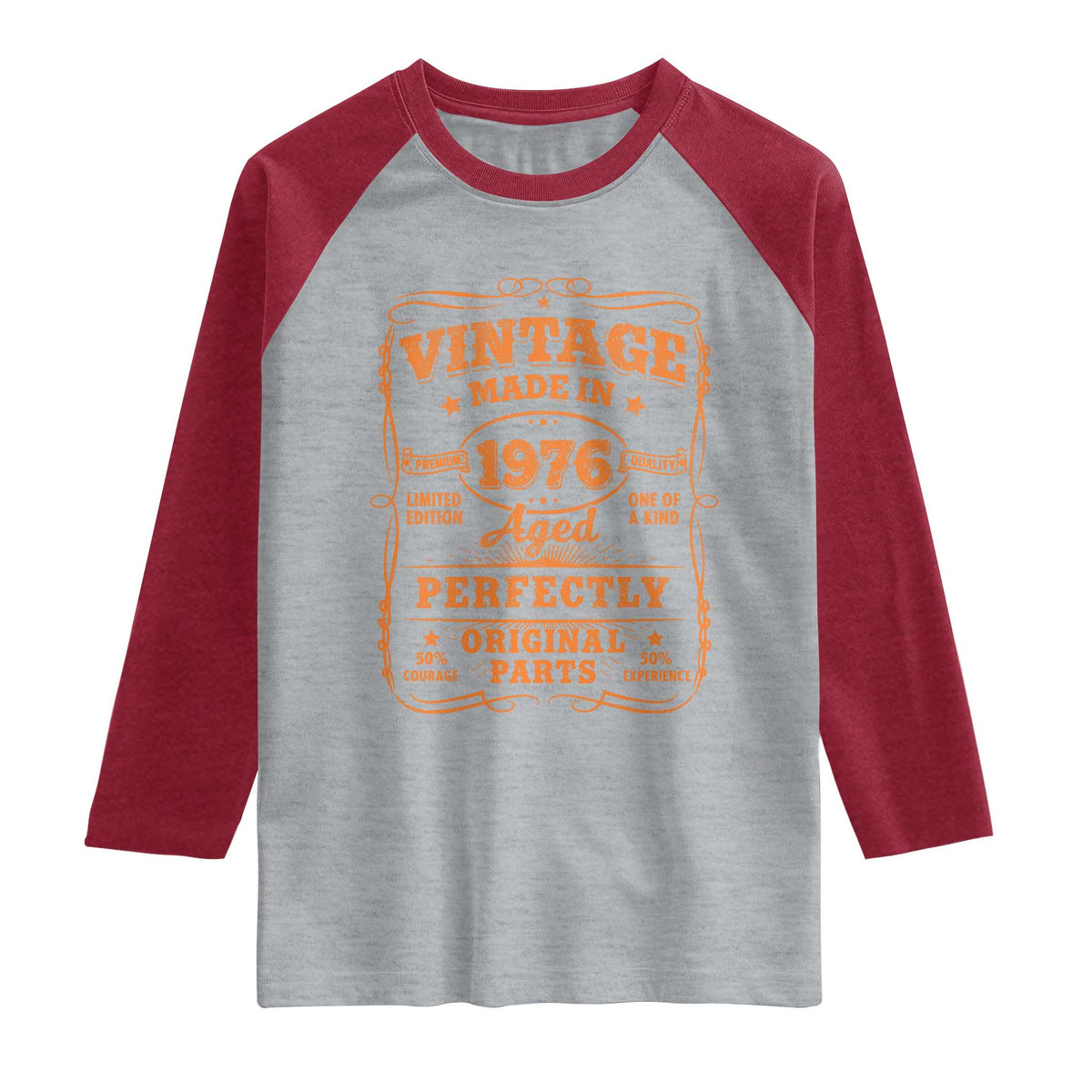 Vintage 50 Birthday Raglan Shirt 50yr 1976 50th Birthday