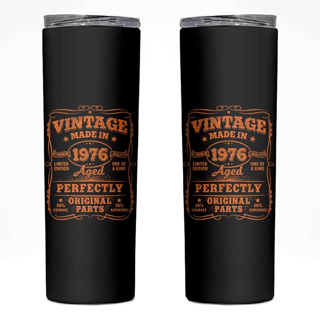 Vintage 50 Birthday Skinny Tumbler 50yr 1976 50th Birthday