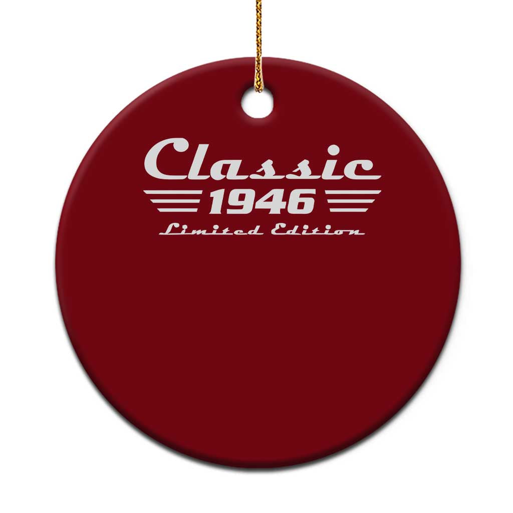 Classic 1946 Birthday Ceramic Ornament 80yr 80th Birthday
