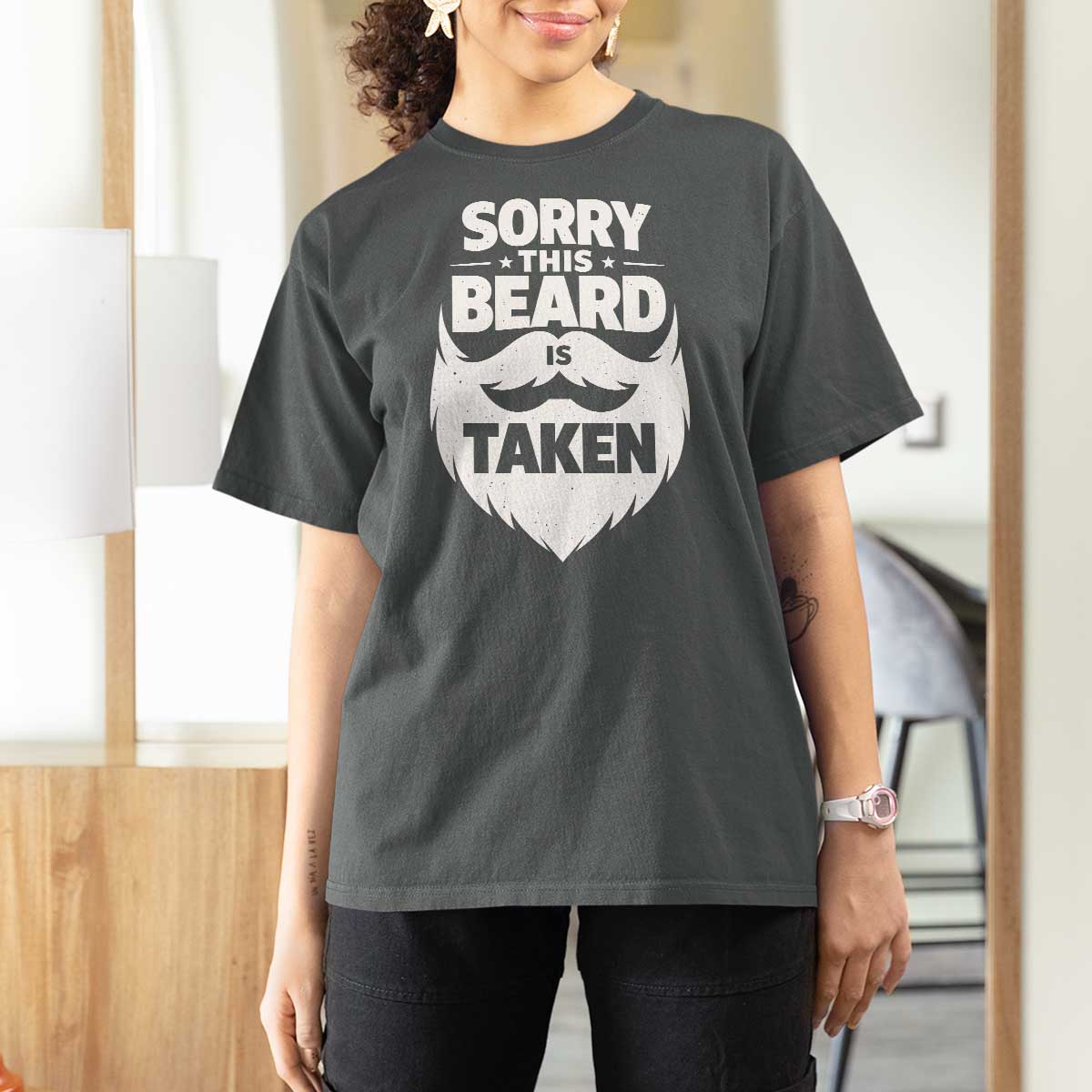 Sorry This Beard Is Taken T Shirt For Women Valentines Day For Him Dad