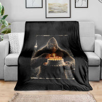 Funny Birthday Bigfoot Throw Blanket Sasquatsch Bday Party Vintage Graphic Japanese Art