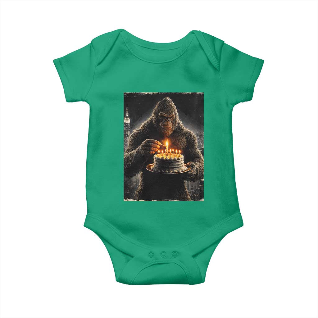 Funny Birthday Bigfoot Baby Onesie Sasquatsch Bday Party Vintage Graphic Japanese Art