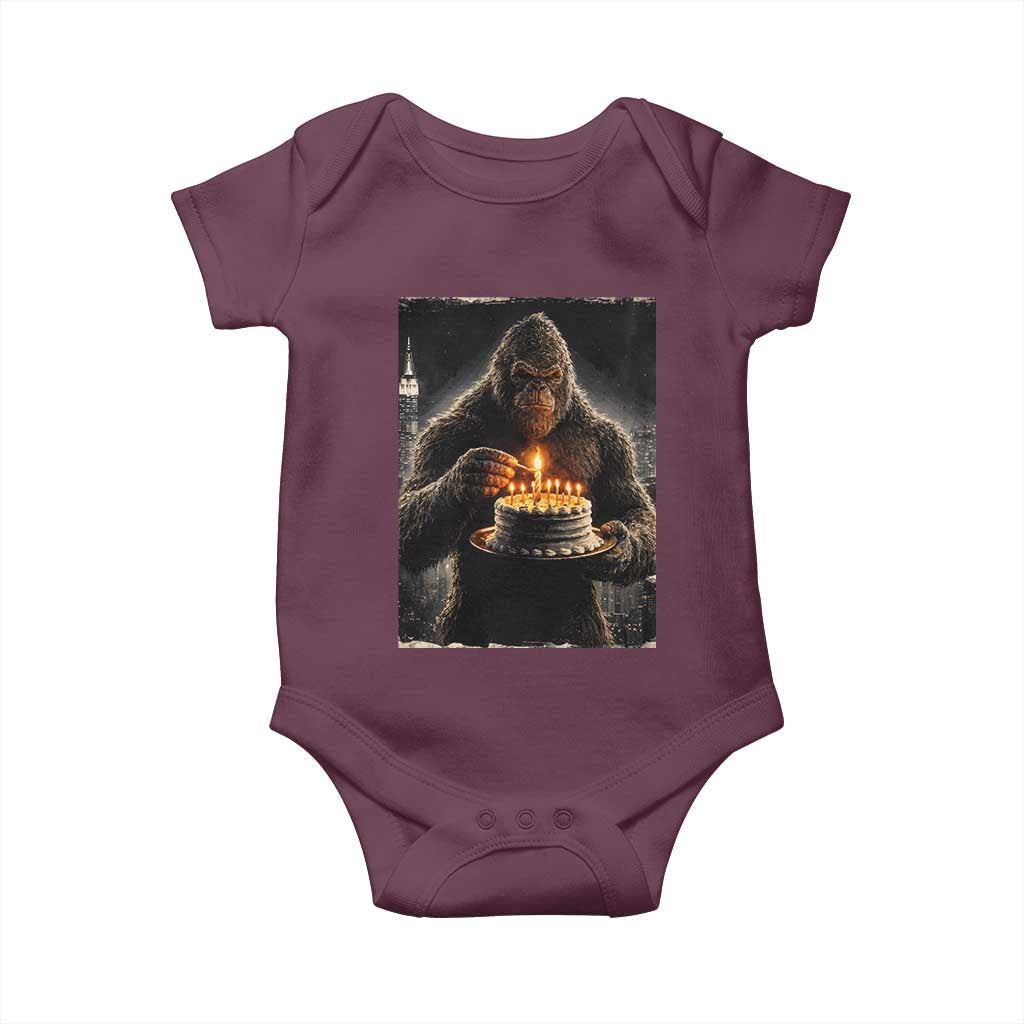 Funny Birthday Bigfoot Baby Onesie Sasquatsch Bday Party Vintage Graphic Japanese Art