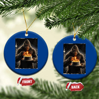 Funny Birthday Bigfoot Ceramic Ornament Sasquatsch Bday Party Vintage Graphic Japanese Art