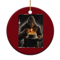 Funny Birthday Bigfoot Ceramic Ornament Sasquatsch Bday Party Vintage Graphic Japanese Art