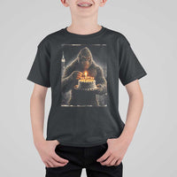 Funny Birthday Bigfoot T Shirt For Kid Sasquatsch Bday Party Vintage Graphic Japanese Art