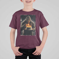 Funny Birthday Bigfoot T Shirt For Kid Sasquatsch Bday Party Vintage Graphic Japanese Art