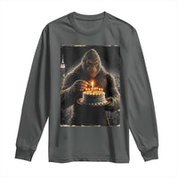 Funny Birthday Bigfoot Long Sleeve Shirt Sasquatsch Bday Party Vintage Graphic Japanese Art