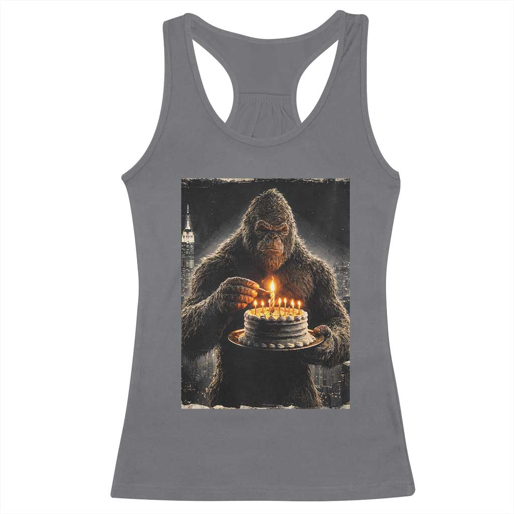 Funny Birthday Bigfoot Racerback Tank Top Sasquatsch Bday Party Vintage Graphic Japanese Art