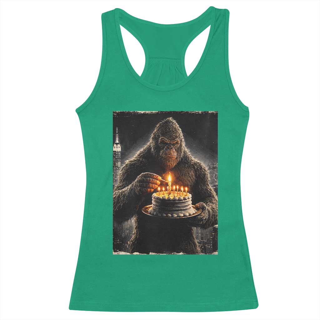 Funny Birthday Bigfoot Racerback Tank Top Sasquatsch Bday Party Vintage Graphic Japanese Art