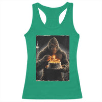 Funny Birthday Bigfoot Racerback Tank Top Sasquatsch Bday Party Vintage Graphic Japanese Art