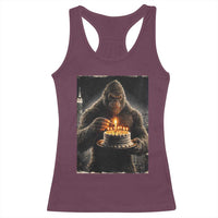 Funny Birthday Bigfoot Racerback Tank Top Sasquatsch Bday Party Vintage Graphic Japanese Art