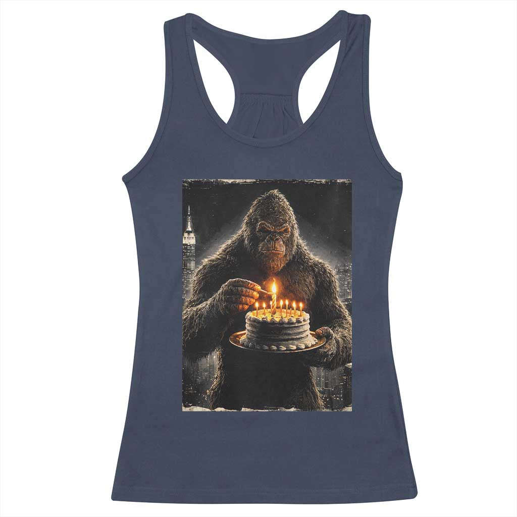 Funny Birthday Bigfoot Racerback Tank Top Sasquatsch Bday Party Vintage Graphic Japanese Art