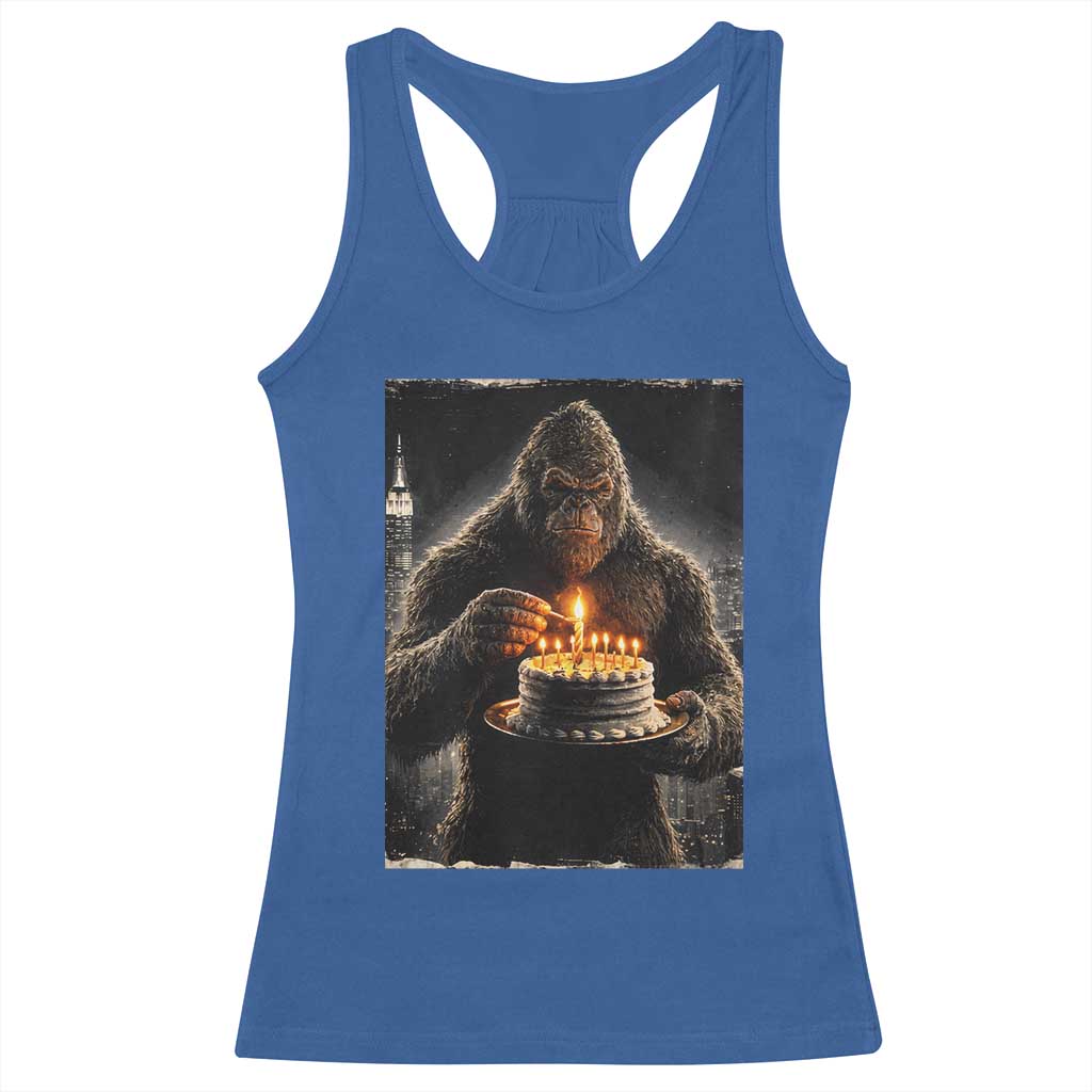 Funny Birthday Bigfoot Racerback Tank Top Sasquatsch Bday Party Vintage Graphic Japanese Art