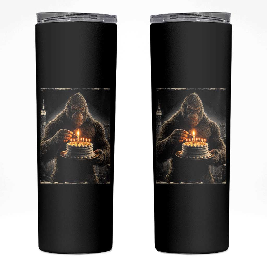 Funny Birthday Bigfoot Skinny Tumbler Sasquatsch Bday Party Vintage Graphic Japanese Art