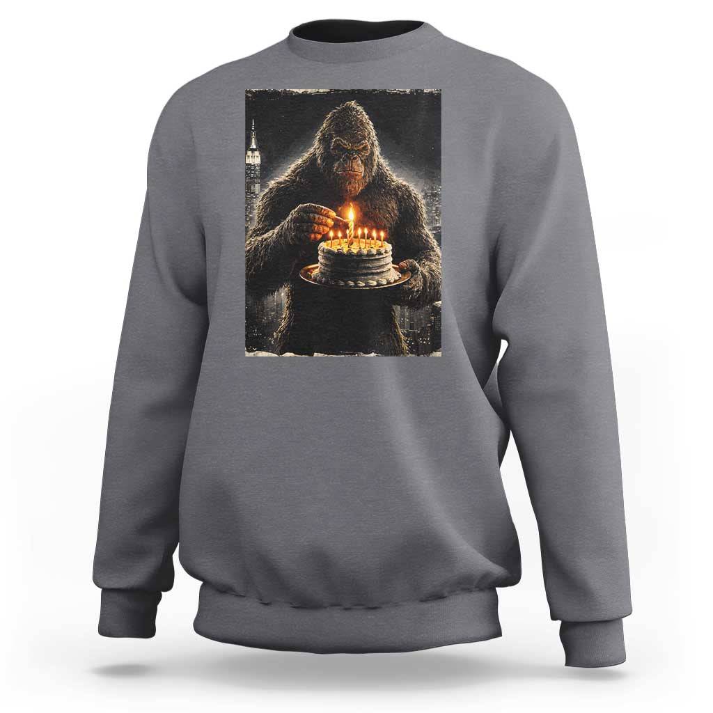 Funny Birthday Bigfoot Sweatshirt Sasquatsch Bday Party Vintage Graphic Japanese Art