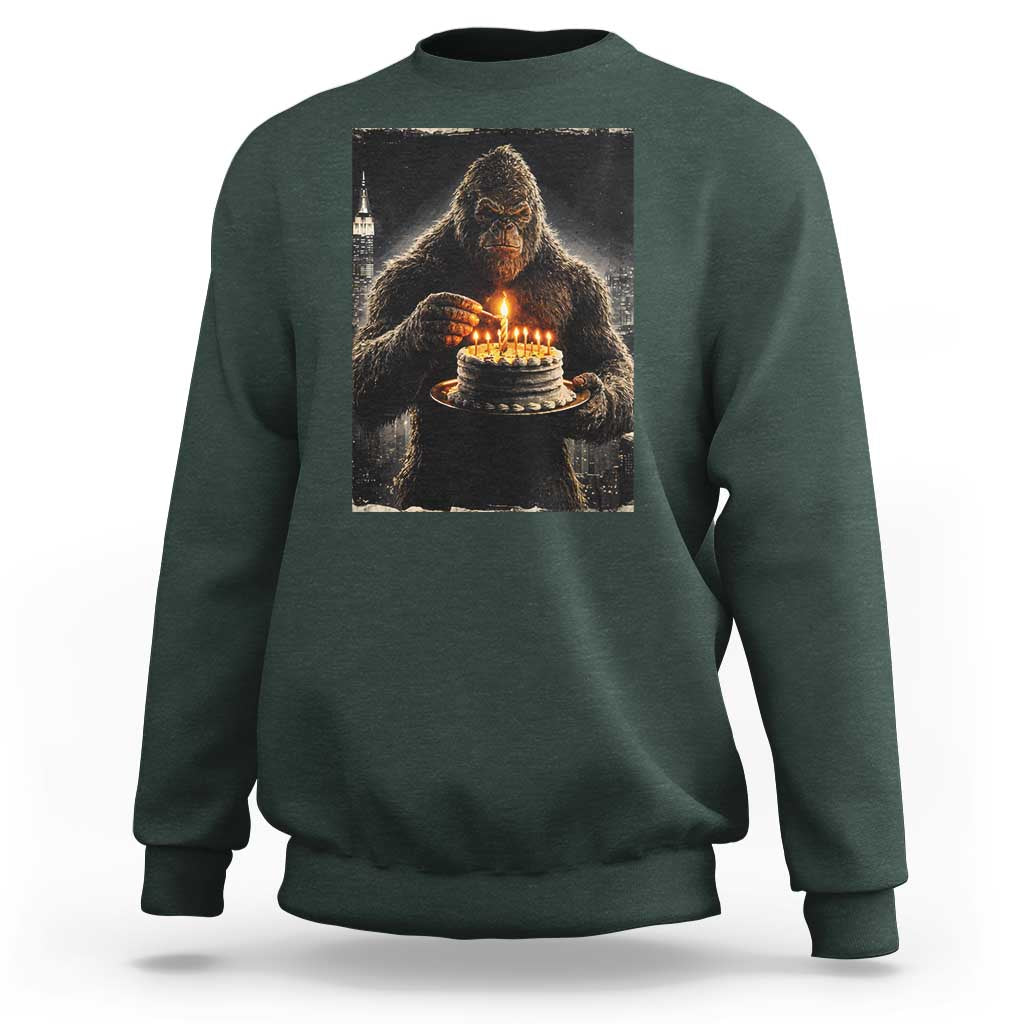 Funny Birthday Bigfoot Sweatshirt Sasquatsch Bday Party Vintage Graphic Japanese Art