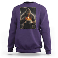 Funny Birthday Bigfoot Sweatshirt Sasquatsch Bday Party Vintage Graphic Japanese Art