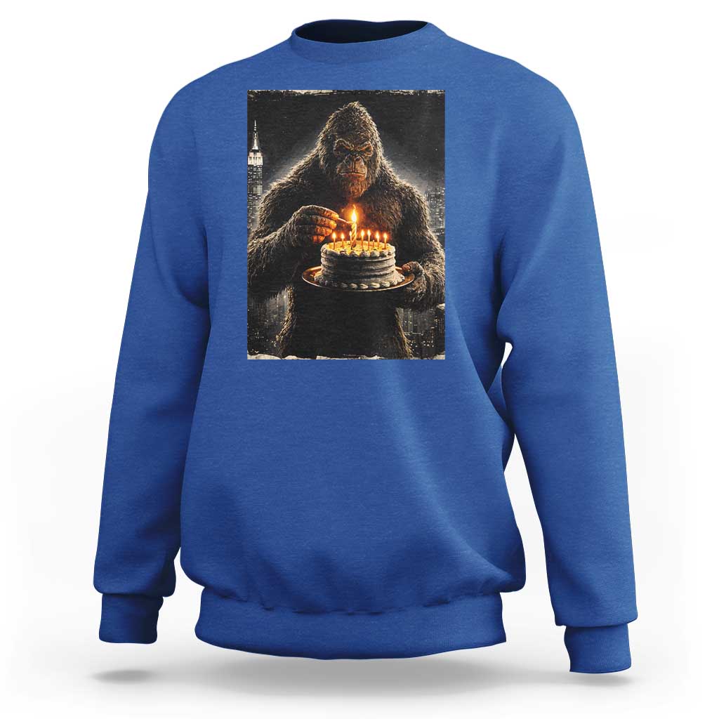 Funny Birthday Bigfoot Sweatshirt Sasquatsch Bday Party Vintage Graphic Japanese Art