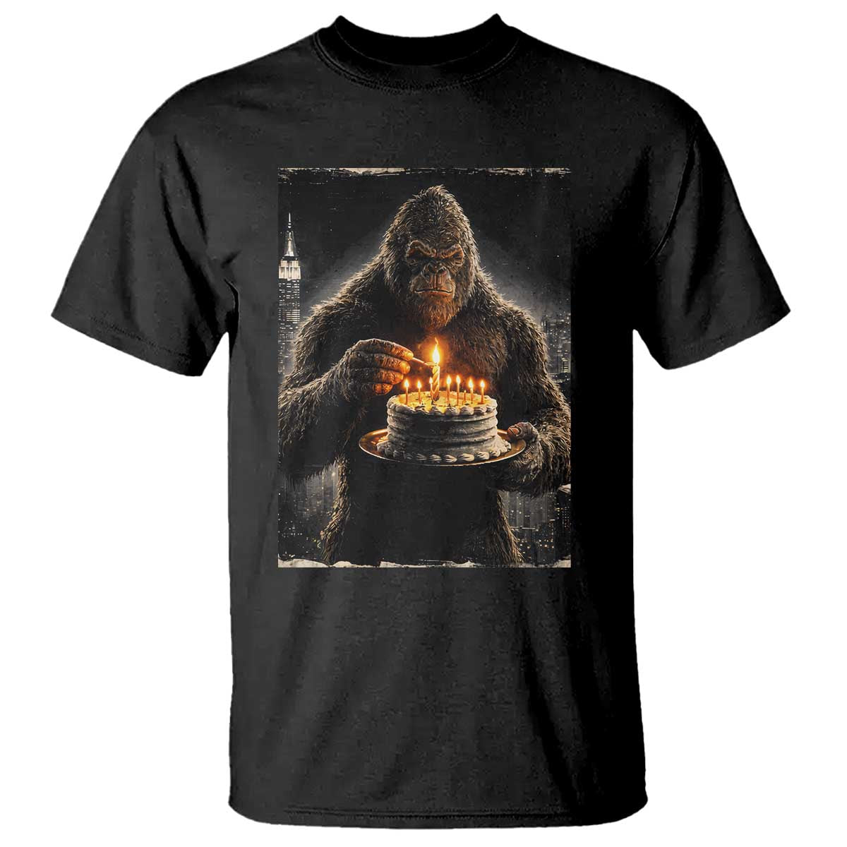 Funny Birthday Bigfoot T Shirt Sasquatsch Bday Party Vintage Graphic Japanese Art