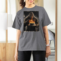 Funny Birthday Bigfoot T Shirt For Women Sasquatsch Bday Party Vintage Graphic Japanese Art