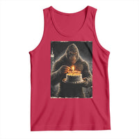 Funny Birthday Bigfoot Tank Top Sasquatsch Bday Party Vintage Graphic Japanese Art