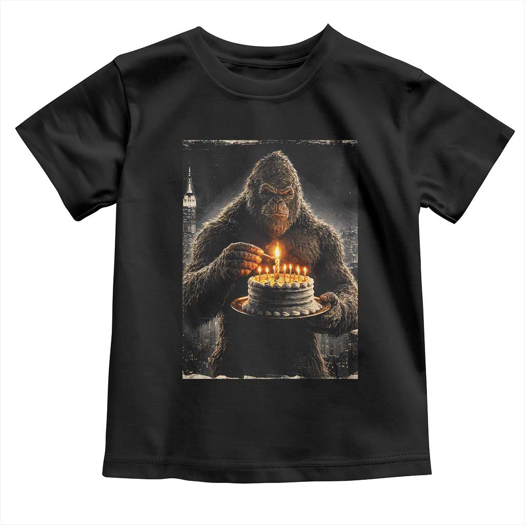 Funny Birthday Bigfoot Toddler T Shirt Sasquatsch Bday Party Vintage Graphic Japanese Art