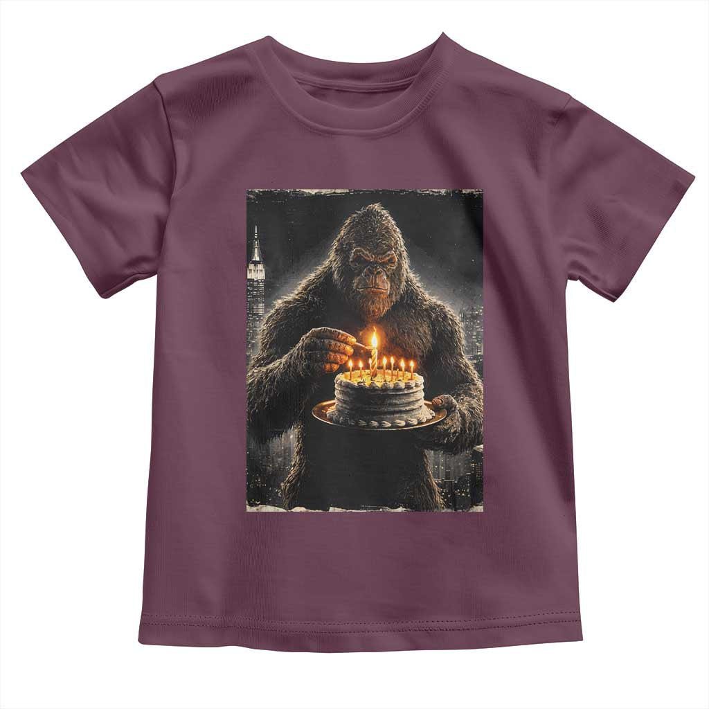 Funny Birthday Bigfoot Toddler T Shirt Sasquatsch Bday Party Vintage Graphic Japanese Art