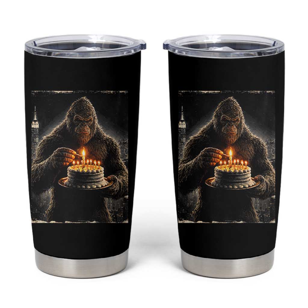 Funny Birthday Bigfoot Tumbler Cup Sasquatsch Bday Party Vintage Graphic Japanese Art