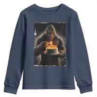Funny Birthday Bigfoot Youth Sweatshirt Sasquatsch Bday Party Vintage Graphic Japanese Art