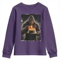 Funny Birthday Bigfoot Youth Sweatshirt Sasquatsch Bday Party Vintage Graphic Japanese Art