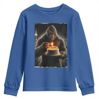 Funny Birthday Bigfoot Youth Sweatshirt Sasquatsch Bday Party Vintage Graphic Japanese Art