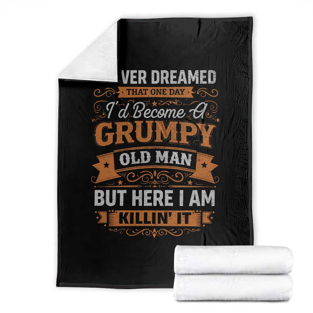 Funny Man Saying Throw Blanket Become A Grumpy Old Man Grandpa Dad