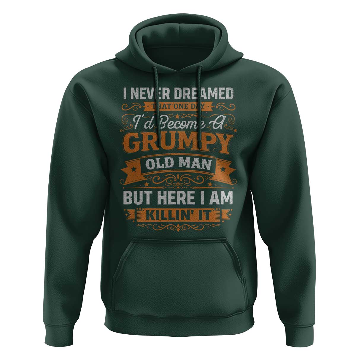 Funny Man Saying Hoodie Become A Grumpy Old Man Grandpa Dad