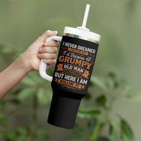 Funny Man Saying Tumbler With Handle Become A Grumpy Old Man Grandpa Dad