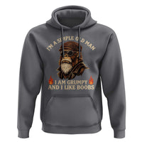 Funny Man Saying Hoodie Im A Simple Old Man I Am Grumpy And Like Boobs Bigfoot Gag Gift