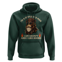 Funny Man Saying Hoodie Im A Simple Old Man I Am Grumpy And Like Boobs Bigfoot Gag Gift
