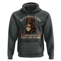 Funny Man Saying Hoodie Im A Simple Old Man I Am Grumpy And Like Boobs Bigfoot Gag Gift