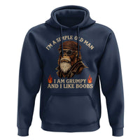 Funny Man Saying Hoodie Im A Simple Old Man I Am Grumpy And Like Boobs Bigfoot Gag Gift