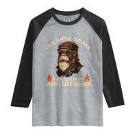 Funny Man Saying Raglan Shirt Im A Simple Old Man I Am Grumpy And Like Boobs Bigfoot Gag Gift