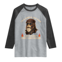 Funny Man Saying Raglan Shirt Im A Simple Old Man I Am Grumpy And Like Boobs Bigfoot Gag Gift