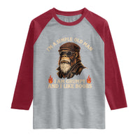 Funny Man Saying Raglan Shirt Im A Simple Old Man I Am Grumpy And Like Boobs Bigfoot Gag Gift