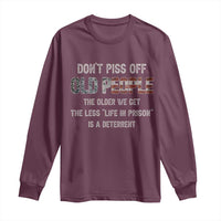Dont Piss Off Old People Long Sleeve Shirt Funny Saying Retro Sarcastic Birthday Gifts