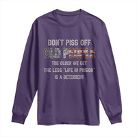 Dont Piss Off Old People Long Sleeve Shirt Funny Saying Retro Sarcastic Birthday Gifts