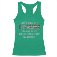 Dont Piss Off Old People Racerback Tank Top Funny Saying Retro Sarcastic Birthday Gifts