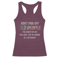 Dont Piss Off Old People Racerback Tank Top Funny Saying Retro Sarcastic Birthday Gifts