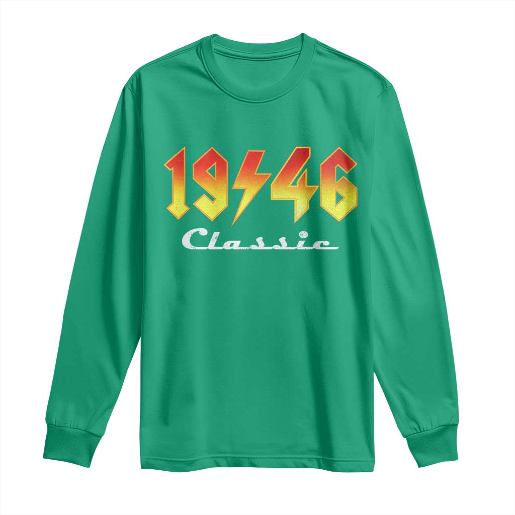 80th Birthday Long Sleeve Shirt Classic Born 1946 Turning 80 Year Old