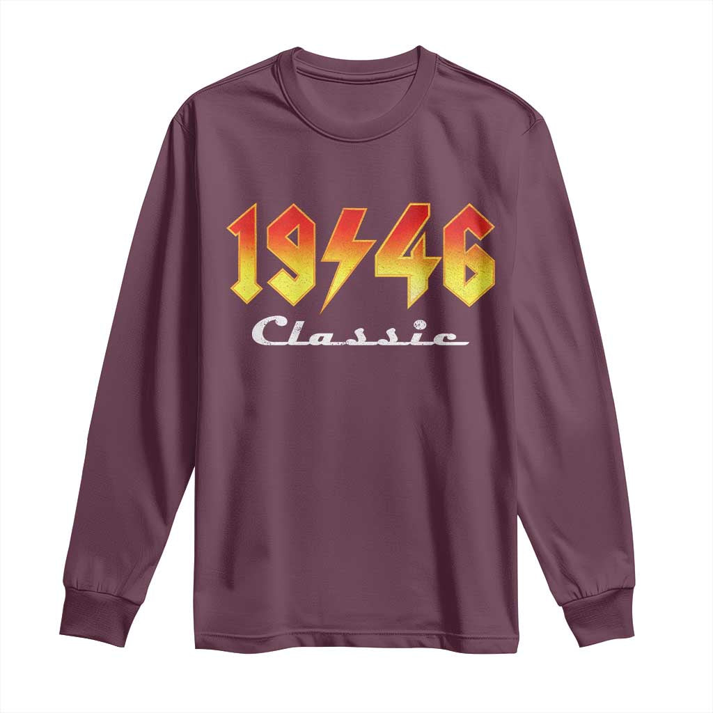 80th Birthday Long Sleeve Shirt Classic Born 1946 Turning 80 Year Old