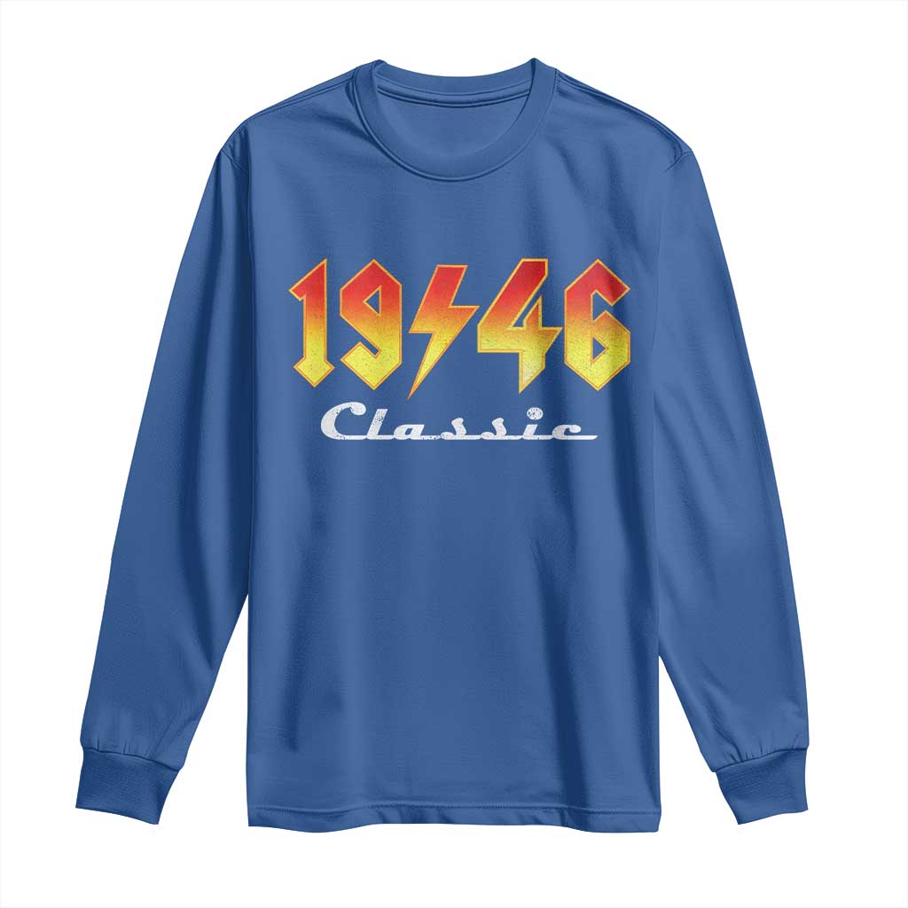 80th Birthday Long Sleeve Shirt Classic Born 1946 Turning 80 Year Old