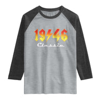 80th Birthday Raglan Shirt Classic Born 1946 Turning 80 Year Old
